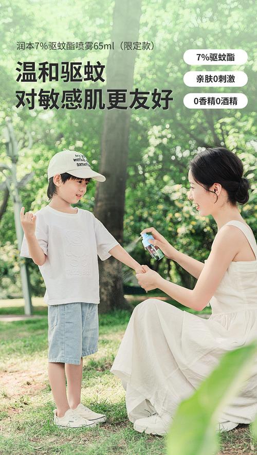 润本驱蚊水防蚊喷雾儿童驱蚊液婴儿专用户外防蚊虫叮咬神器花露水t